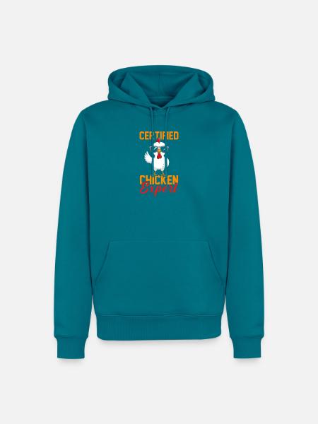 Farmer Rooster Flock Poultry Chicken - Männer Premium Bio Hoodie - Petrol