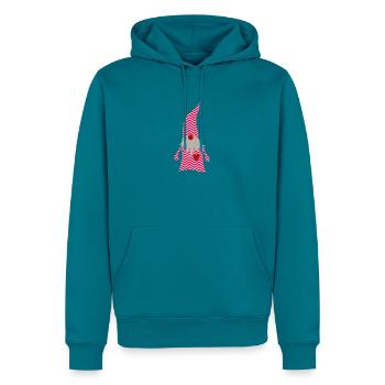 Wichtel Muster zickzack Herz Weihnachten Deko Herz - Männer Premium Bio Hoodie - Petrol - Vorne