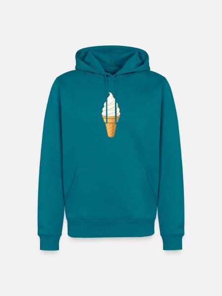 Vanille-Softeis - Männer Premium Bio Hoodie - Petrol