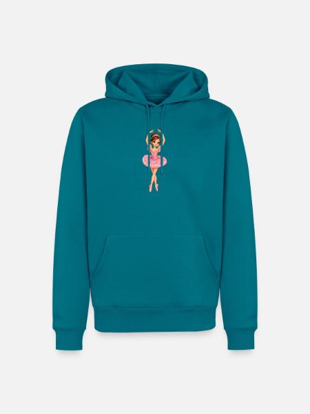 Rosa Balletttänzerin Design - Männer Premium Bio Hoodie - Petrol