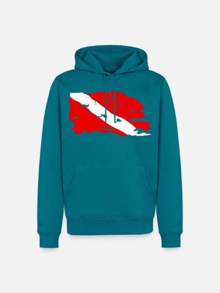 Abgenutzte Tauchflagge - Männer Premium Bio Hoodie - Petrol