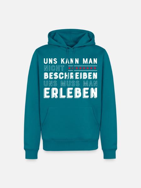 Freunde für immer - Männer Premium Bio Hoodie - Petrol
