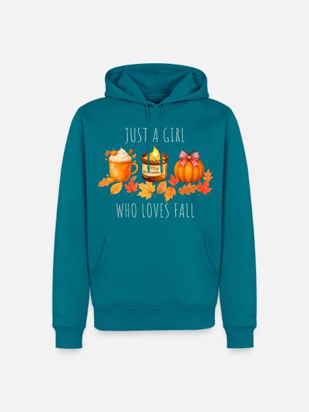 Nur ein Mädchen das Herbst liebt - Männer Premium Bio Hoodie - Petrol