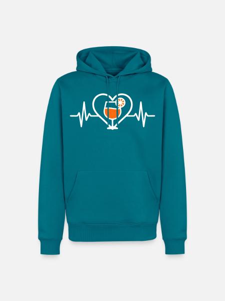 Spritz Heart Cocktail Aperitif - Männer Premium Bio Hoodie - Petrol