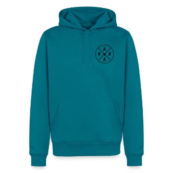 Papa Herz  - Männer Premium Bio Hoodie - Petrol - Vorne