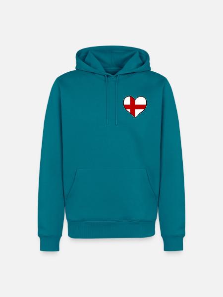 England Herzflagge - Männer Premium Bio Hoodie - Petrol
