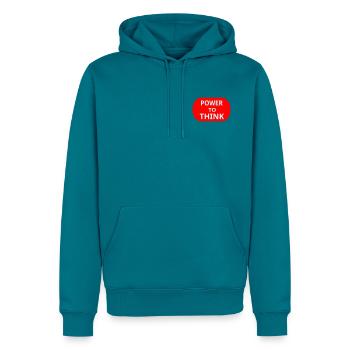 power_to_think - Männer Premium Bio Hoodie - Petrol - Vorne