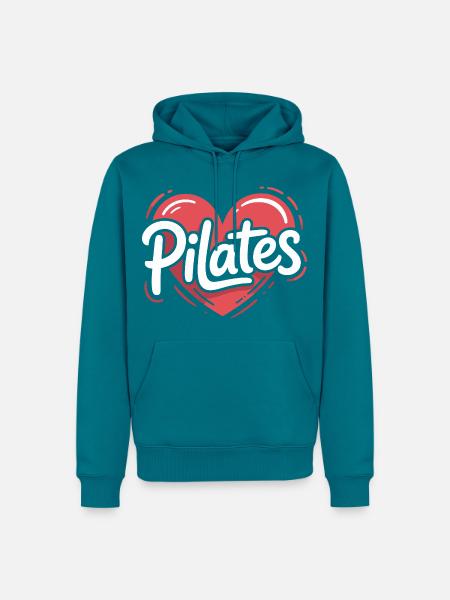 Pilates Herzdesign - Männer Premium Bio Hoodie - Petrol