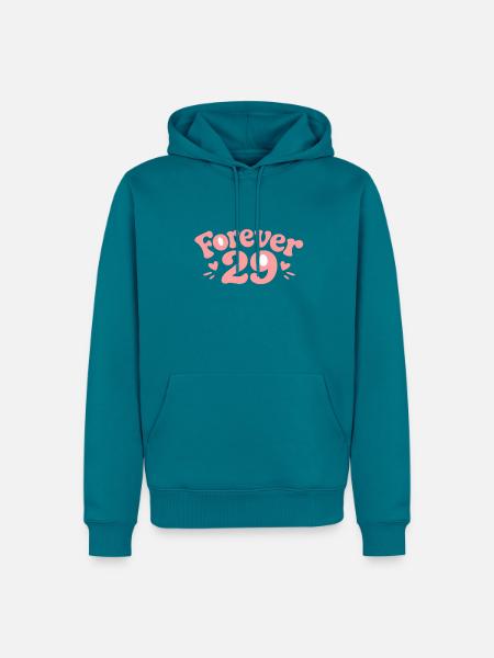 Forever 29: Verspielte Pink Grafik - Männer Premium Bio Hoodie - Petrol