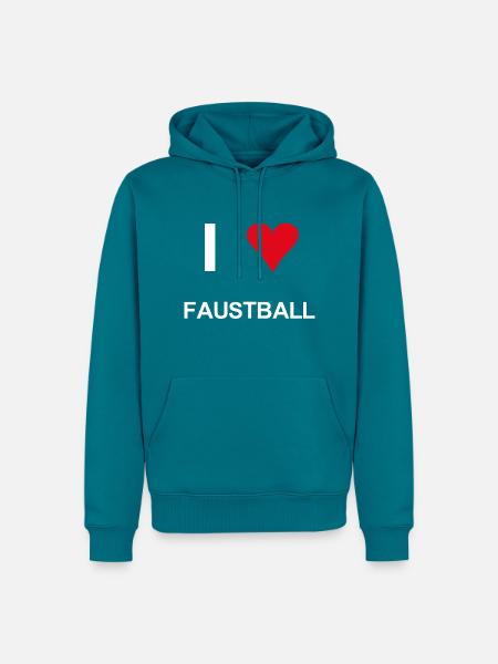 I love faustball - Männer Premium Bio Hoodie - Petrol