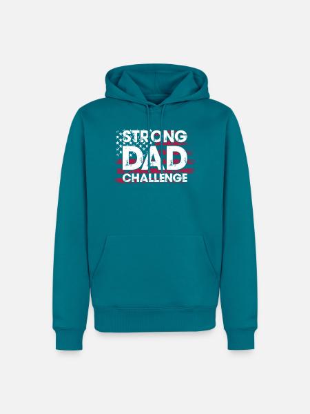 Herausforderung des starken Vaters - Männer Premium Bio Hoodie - Petrol