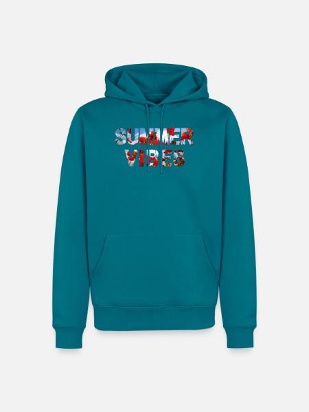 Summer Vibes Poppy - Männer Premium Bio Hoodie - Petrol