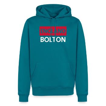 England-Modell des Bolton-Wimpels - Männer Premium Bio Hoodie - Petrol - Vorne