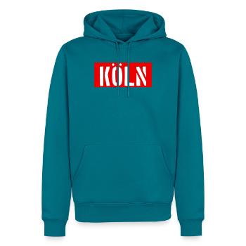 Köln - Kölle - Rhein - Männer Premium Bio Hoodie - Petrol - Vorne