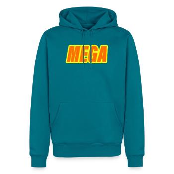 MEGA - Männer Premium Bio Hoodie - Petrol - Vorne