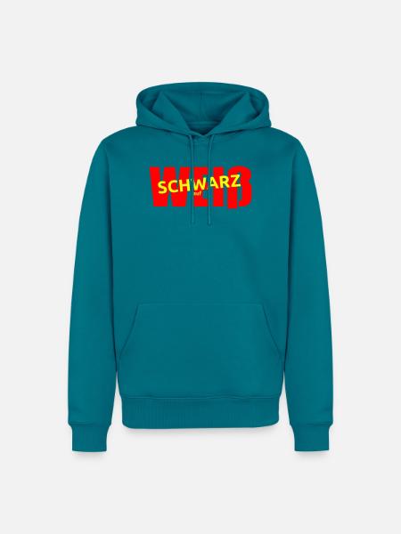 SCHWARZ AUF WEISS - Männer Premium Bio Hoodie - Petrol