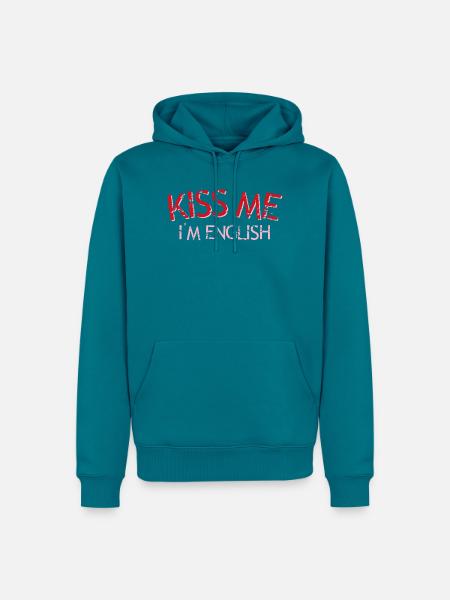 Küss mich, ich bin Engländer - Männer Premium Bio Hoodie - Petrol