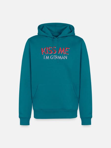 Küss mich, ich bin Deutscher - Männer Premium Bio Hoodie - Petrol