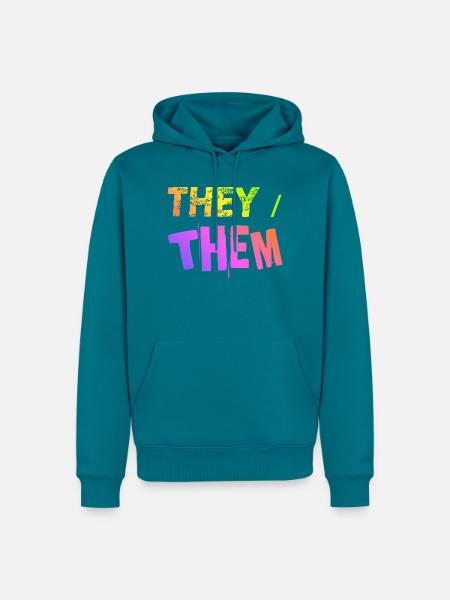 they / them Geschenkidee LGBTQ+ nonbinary Pronomen - Männer Premium Bio Hoodie - Petrol