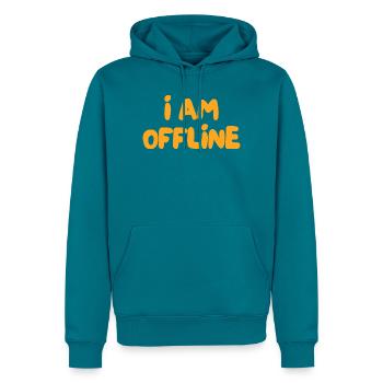 Ich bin offline - Männer Premium Bio Hoodie - Petrol - Vorne