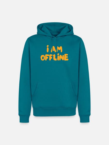 Ich bin offline - Männer Premium Bio Hoodie - Petrol