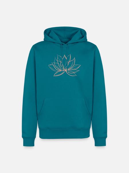 Lotusblume - Männer Premium Bio Hoodie - Petrol
