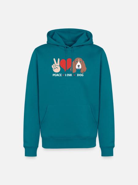 Springer Spaniel Hund - Männer Premium Bio Hoodie - Petrol