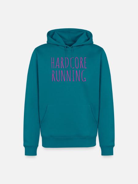 HARDCORE RUNNING - Männer Premium Bio Hoodie - Petrol