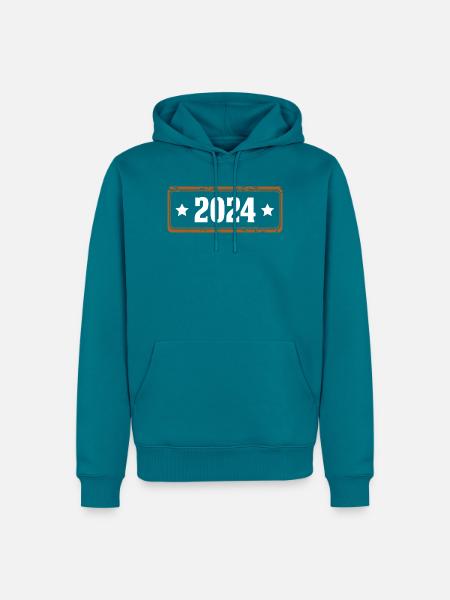 2024 Jahr - Männer Premium Bio Hoodie - Petrol