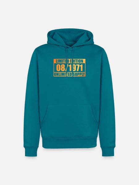 55. Geburtstag Limited Edition - ꝏ Supply 08/1971 - Männer Premium Bio Hoodie - Petrol