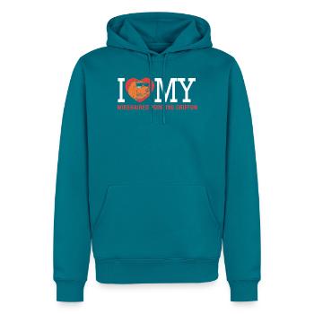 Griffon - Männer Premium Bio Hoodie - Petrol - Vorne
