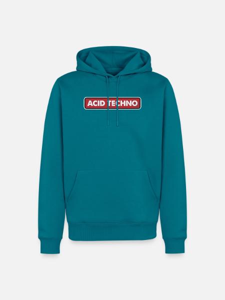 Acid Techno Neon Gitter - Männer Premium Bio Hoodie - Petrol