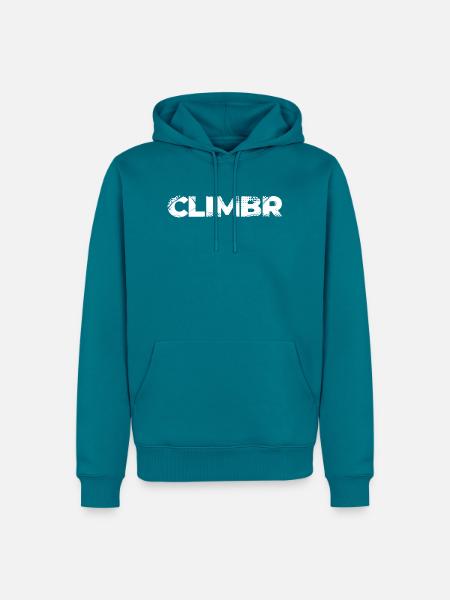 CLIMBR: Ein Design für Kletterer - Männer Premium Bio Hoodie - Petrol