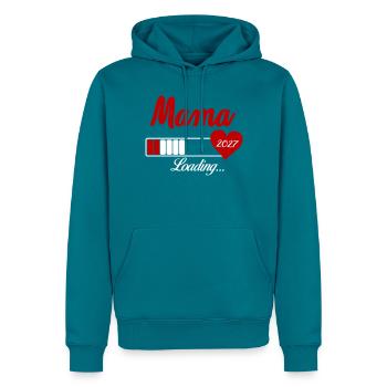 Mama Loading 2027 Herz - Männer Premium Bio Hoodie - Petrol - Vorne