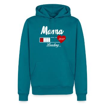 Mama Loading 2027 Herz - Männer Premium Bio Hoodie - Petrol - Vorne