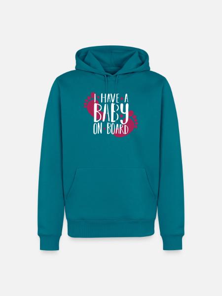 Baby on board - Männer Premium Bio Hoodie - Petrol