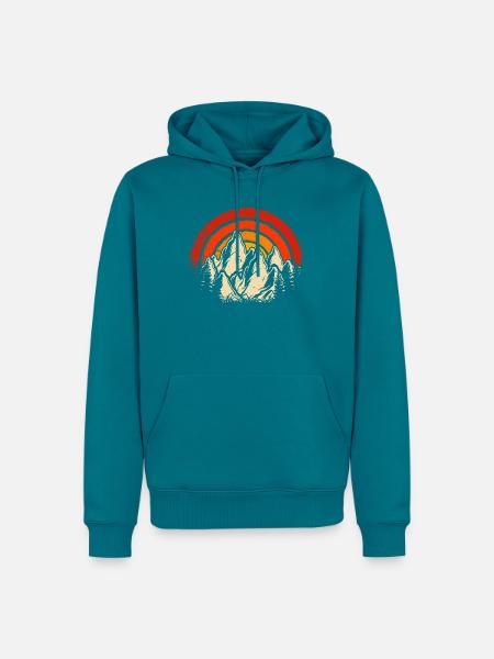 Gebirge - Männer Premium Bio Hoodie - Petrol
