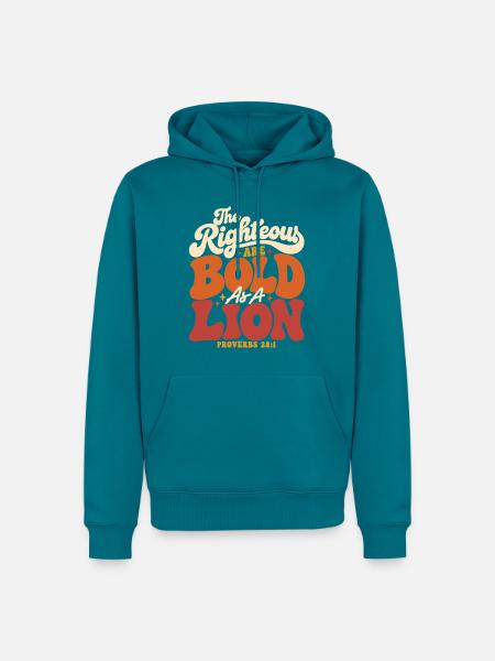 Christlicher Löwe Bibelvers Spruch - Männer Premium Bio Hoodie - Petrol