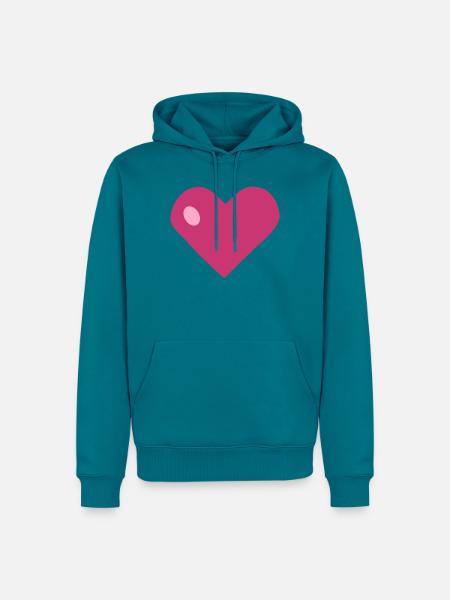 Schenk mir dein Herz - Männer Premium Bio Hoodie - Petrol