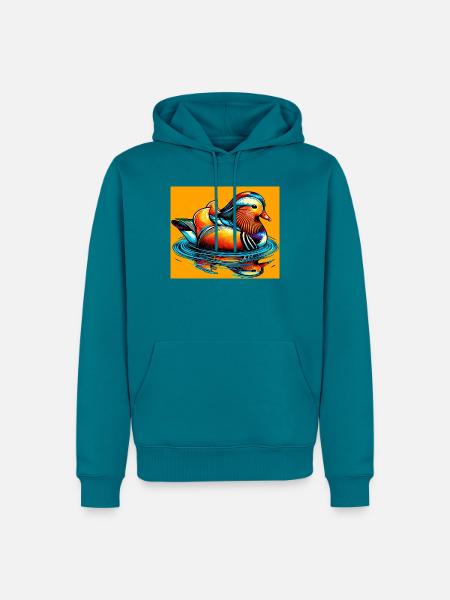 Mandarinente - Männer Premium Bio Hoodie - Petrol