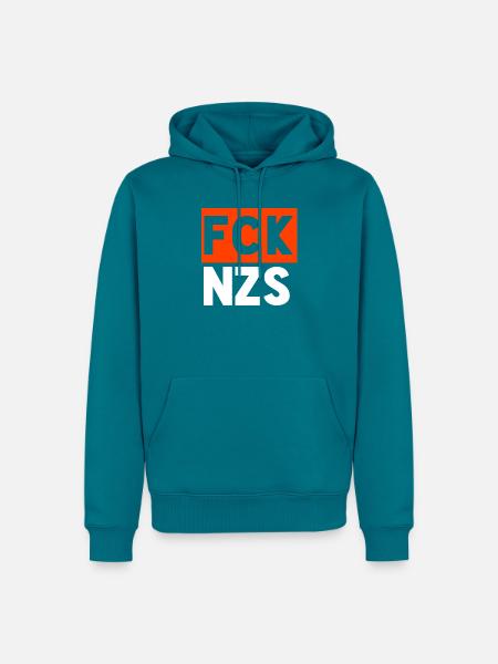 Fuck Nazis - Männer Premium Bio Hoodie - Petrol