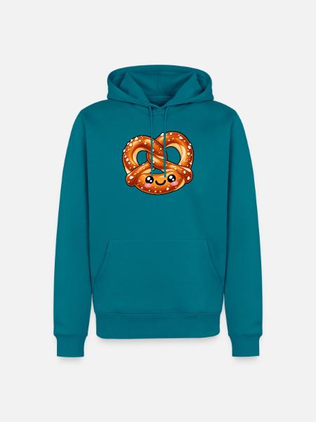 Niedliches Brezelgesicht - Männer Premium Bio Hoodie - Petrol