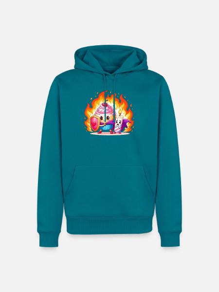 Feuerkuchenhelden Duo - Männer Premium Bio Hoodie - Petrol