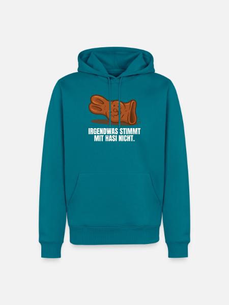 Schokoladenhase Ostern - Männer Premium Bio Hoodie - Petrol