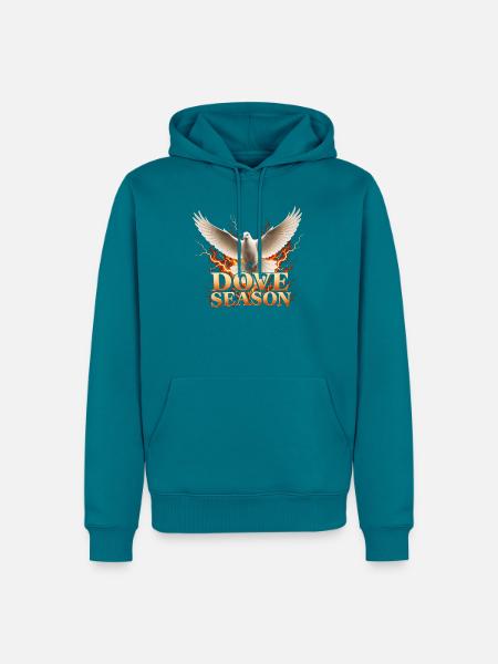 Taubenjagd-Saison: Lustiger Taubenjäger - Männer Premium Bio Hoodie - Petrol