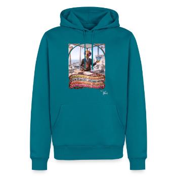 Heuschrecke JOGUE Personalreferent HR Büro Pop Art - Männer Premium Bio Hoodie - Petrol - Vorne