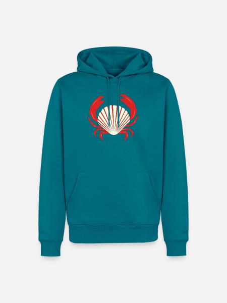 Rote Krabbe - Männer Premium Bio Hoodie - Petrol