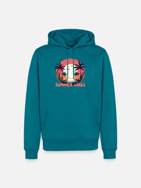 Sommer-Vibes - Männer Premium Bio Hoodie - Petrol