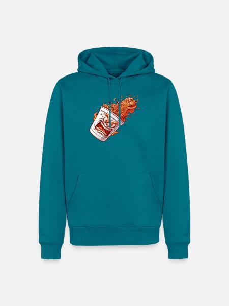 Flammender Becher Wutanfall - Männer Premium Bio Hoodie - Petrol