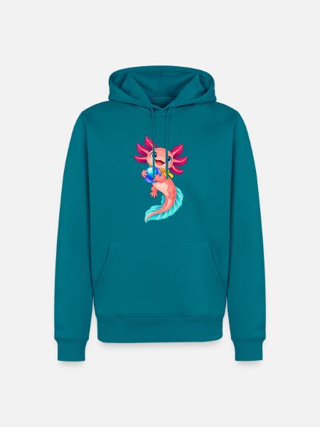 Kawaii Meerjungfrau mit Ball - Männer Premium Bio Hoodie - Petrol